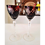 Calices Vino Critala Lapidadas Vermelhias Hermosas