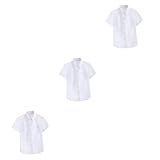 CALLARON 3 Pecas Jk Camisa Manga Curta Macacão Camisa Branca Camisa Estilo Japonês Para Escola Camisas De Uniforme Escolar Uniforme De Estudante Camisa De Estudante Mauricinho Uniformes