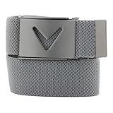 Callaway Cinto De Golfe Masculino Com Logotipo V Material Elástico Texturizado Durável Ponta De Metal E Fivela Ajustável Cor Sólida