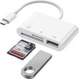 CALLECK Hub USB Tipo C 3 Em 1- Adaptador USB 3-0- Leitor De Cartão SD-TF-Micro SD- Leitor De Cartão De Memória OTG- Branco