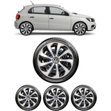 Calota Esportiva Aro 15 Prata preto Vw Gol Fox Up Voyage