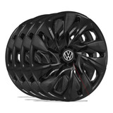 Calota Jogo Aro 15 Esportiva Black Vw Fox 2013 4pcs