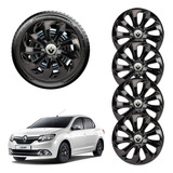 Calotas Aro 14 Black Renault Sandero Logan 16 17 18 19 2020