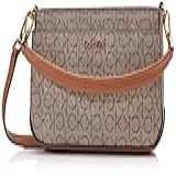 Calvin Klein Bolsa De Ombro Feminina Lucy Com Compartimento Triplo Amêndoa Castanho Acinzentado Caramelo Em Relevo One Size