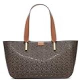 Calvin Klein Bolsa Feminina Audrey East West Marrom Cáqui Caramelo One Size