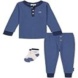 Calvin Klein Conjunto De Calça Térmica Para Meninas Com Meias Jeans Escuro Horizonte Azul 12 Meses