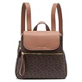 Calvin Klein Mochila Reyna Signature Item Chave Aba Marrom Cáqui Bagagem Saffiano One Size