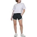 Calvin Klein Short Feminino De Corrida Com Costura Interna De 17-78 Cm Com Bolsos- Preto- P