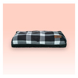 Cama Almofada Pet Para Cachorro E Gato Tamanho Pequeno 75x60 Cor Xadrez Preta