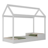 Cama Berço Casinha Solteiro Montessoriana Para Crianças Em Mdf Com Proteção Lateral Quarto Infantil Menino Menina Gentil Moveis
