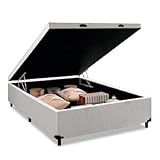 Cama Box Baú Base Casal Para Colchão De 1 38m Linho Branco Prince