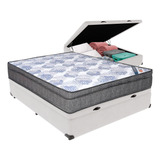 Cama Box Baú Branco E Colchão Iso Superpocket Casal Ortobom