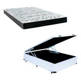 Cama Box Baú Casal 138 Com Colchão De Espuma Semi Ortopédica
