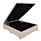 Cama Box Baú Casal Colchão Castor Premium Tecnopedic 138 Cor Corino Bege