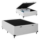 Cama Box Baú Casal Sintético Corino Blindado Branco 