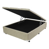 Cama Box Baú Castor Casal Premium Kansas Bege 138x188x35cm
