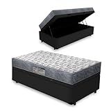 Cama Box Baú Com Colchão D33 Iso 100 Ortobom Preto Solteiro 78