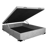 Cama Box Baú Premium Casal 138 Bello Box Suede Cinza