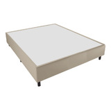 Cama Box Casal 1 38m C 38cm De Altura Suede Prince Bege