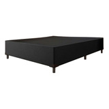 Cama Box Casal 1 38m Com 38cm De Altura Suede Prince Preto