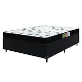 Cama Box Casal Colchão Espuma 138x188x50cm Polar Branco Preto