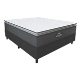 Cama Box Casal Colchão Molas Maximus 138cm Cinza preto Cor Cinza branco