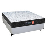 Cama Box Casal Colchão Semi Ortopédico Extra Firme D33 Cor Branco
