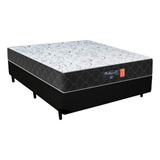 Cama Box Casal Colchão Semi Ortopédico Extra Firme D33 Cor Preto
