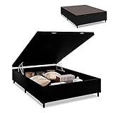 Cama Box Com Baú Casal Com 38cm De Altura Prince Preto