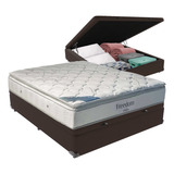 Cama Box Com Baú Casal Marrom E Colchão Freedom Ortobom D33