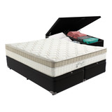 Cama Box Com Baú Preto E Colchão King King Best Anjos