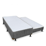 Cama Box Com Bicama De Molas Cinza solteirão 096x203