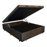 Cama Box Premium Baú Casal 138 Bello Box Suede Marrom