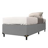 Cama Box Solteiro 0 88m Com 38cm De Altura Suede Prince Cinza
