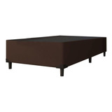 Cama Box Solteiro 0 88m E 38cm De Altura Suede Prince Marrom