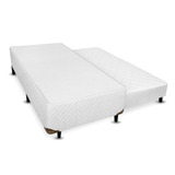 Cama Box Solteiro Americano Universal Cosmopolita Com Bicama De Molas Branco 096x203 Solteiro Americano