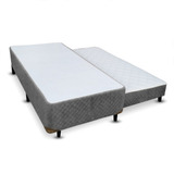 Cama Box Solteiro Americano Universal Cosmopolita Com Bicama De Molas Cinza 096x203 Solteiro Americano