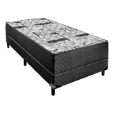 Cama Box Solteiro Conjugada Unyco D28 Ortopédico Preta Cor Colorido