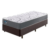 Cama Box Solteiro Reforçado 88x188x38cm E Colchão Ic