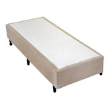 Cama Box Solteiro Universal Camurça Bege 096x203 Solteiro