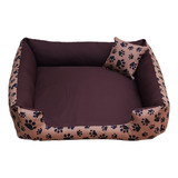 Cama Cachorro 70x70 Cama Pra Cachorro Grande Com Ziper Cor Marrom Com Patinhas