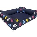 Cama Caminha Para Pet Cachorro Gato Grande 70x60 Com Zíper Lavável E Fundo Impermeável  Azul Patinhas 