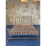 Cama Casal Antiga Bronze Dourado