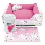 Cama Coberdrom Pet Cachorro E Gato 4 Pç 60x60cm Mileva Cor Rosa Bebê
