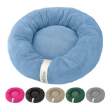 Cama De Gato Caminha Nuvem Ninho Pet Soft Redonda 50x50cm Cor Azul celeste