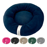Cama De Gato Caminha Nuvem Ninho Pet Soft Redonda 50x50cm Cor Azul marinho