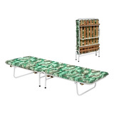Cama Dobrável Camping Pescaria Portátil Solteiro Com Colchão