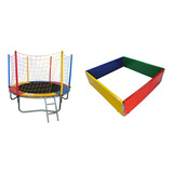 Cama Elástica 2 44 E Cercadinho De Piscina De Bolinhas 1 50m