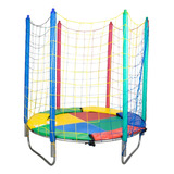 Cama Elástica Pula Pula 1 83m Colorida Nacional Papibrink Cor Da Lona De Salto Quadricolor