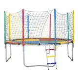 Cama Elástica Pula Pula 3 05m Colorida Nacional Papibrink Cor Da Lona De Salto Quadricolor
